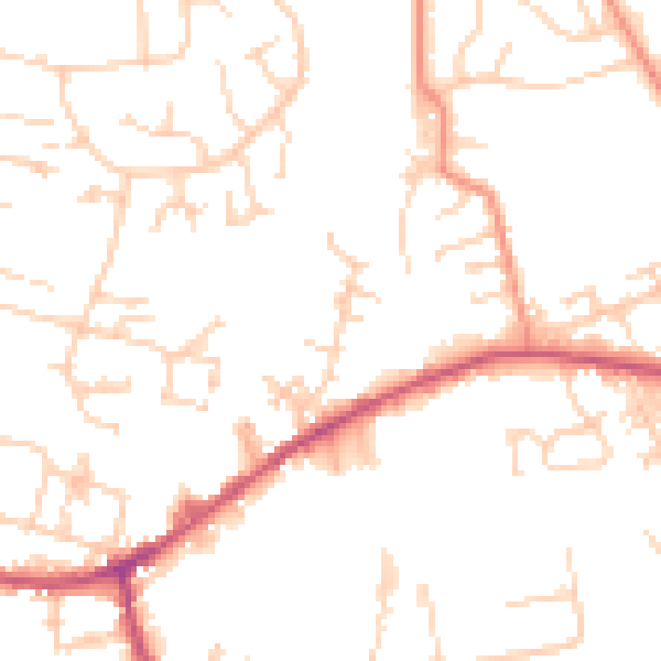 Daytime road noise heatmap for LS28 6JD