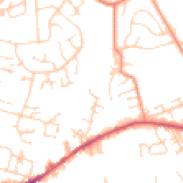 Daytime road noise heatmap for LS28 6JX