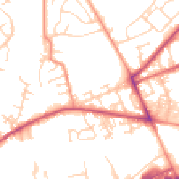 Daytime road noise heatmap for LS28 6LP