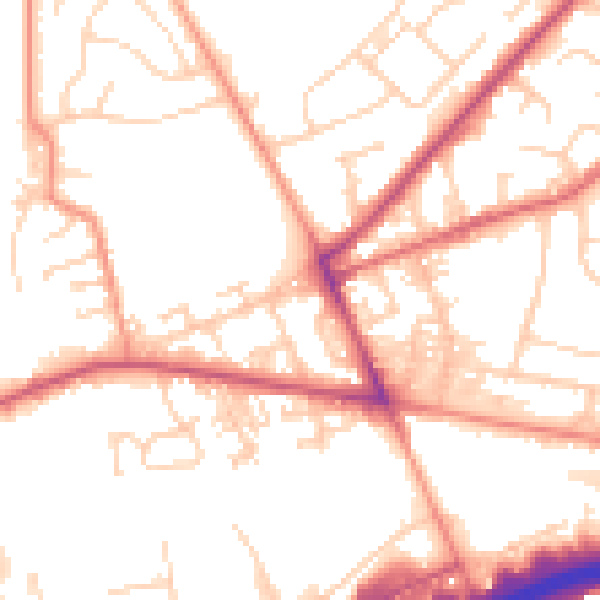 Daytime road noise heatmap for LS28 6PD