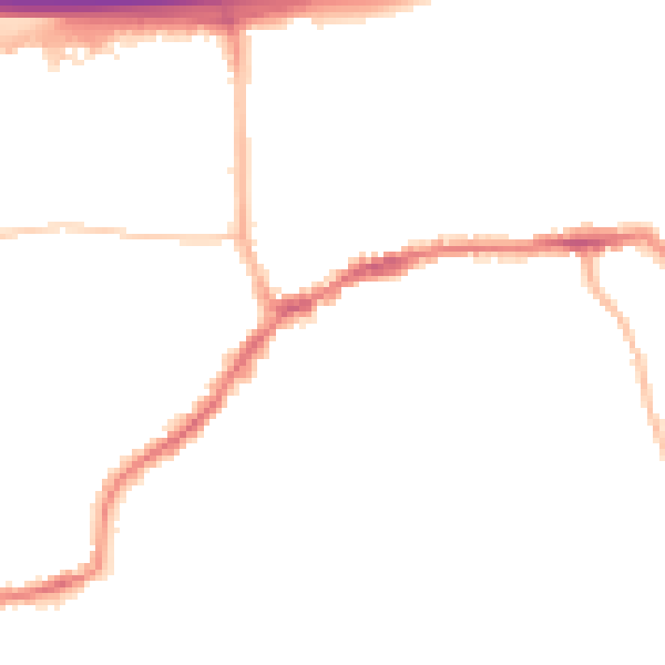 Night-time road noise heatmap for LS28 7BN