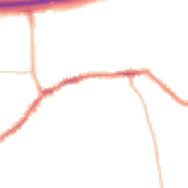 Night-time road noise heatmap for LS28 7DJ
