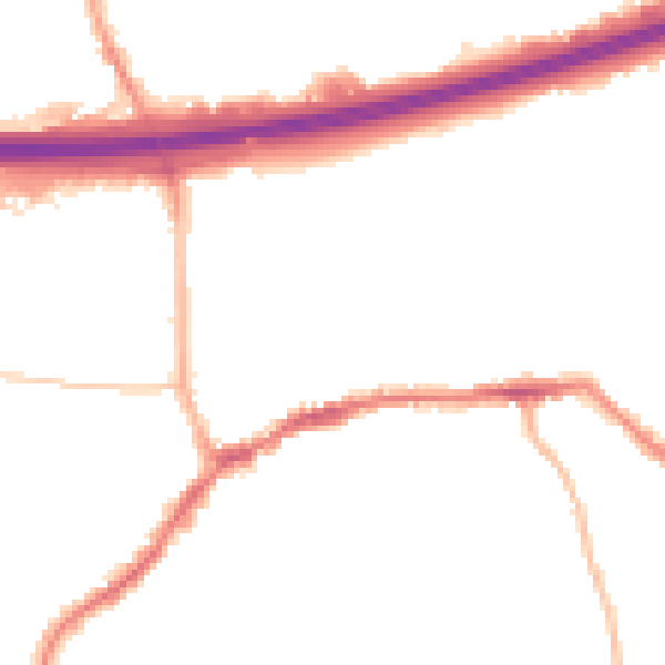 Night-time road noise heatmap for LS28 7EF