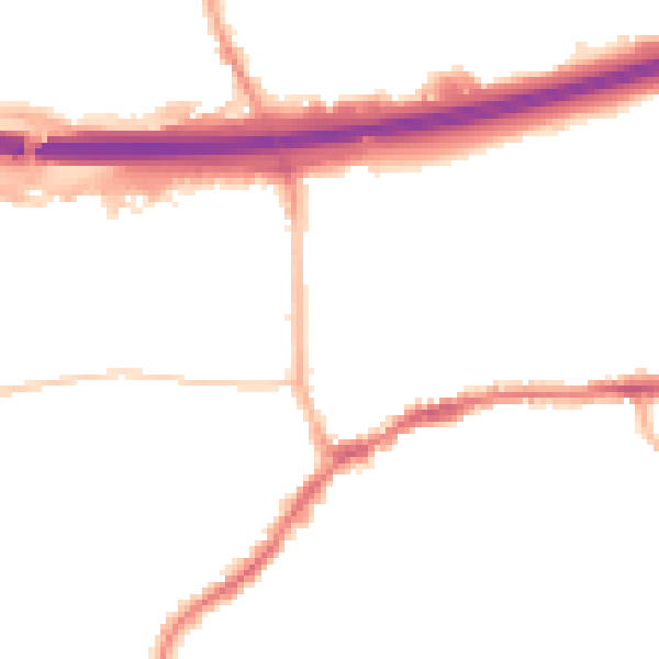 Night-time road noise heatmap for LS28 7FW