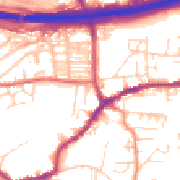 Daytime road noise heatmap for LS28 7LP