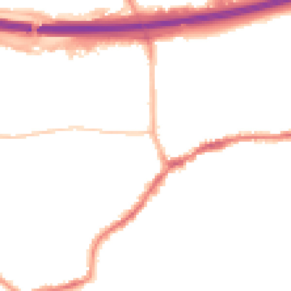 Night-time road noise heatmap for LS28 7LP