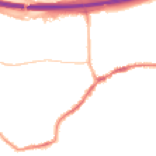 Night-time road noise heatmap for LS28 7LR