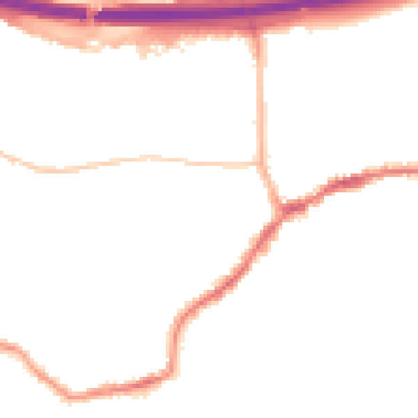 Night-time road noise heatmap for LS28 7LS