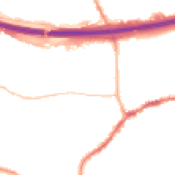 Night-time road noise heatmap for LS28 7LU