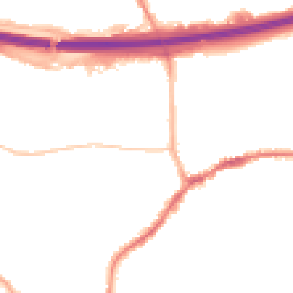 Night-time road noise heatmap for LS28 7LW