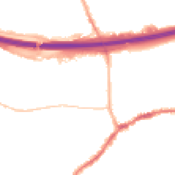 Night-time road noise heatmap for LS28 7NA