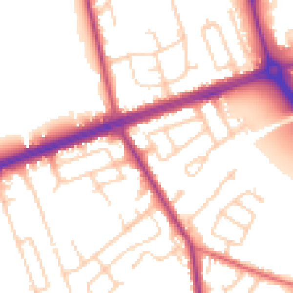 Daytime road noise heatmap for LS28 7QT