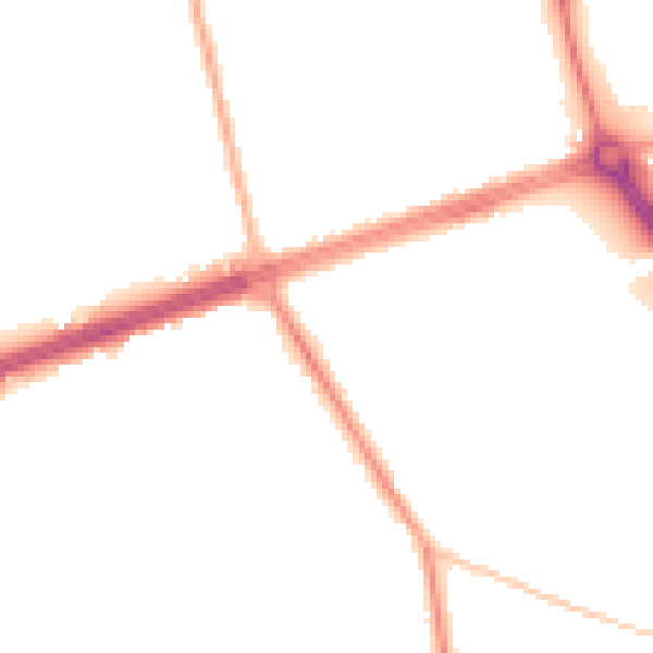 Night-time road noise heatmap for LS28 7QT