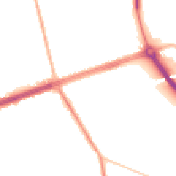 Night-time road noise heatmap for LS28 7QU