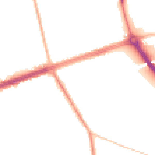 Night-time road noise heatmap for LS28 7QX
