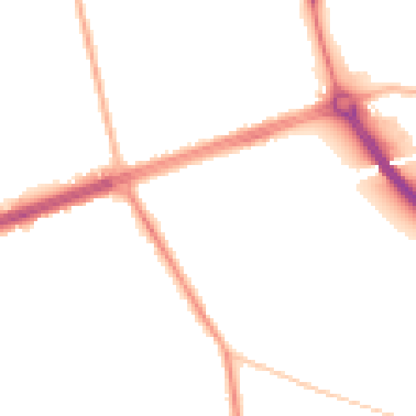 Night-time road noise heatmap for LS28 7QY