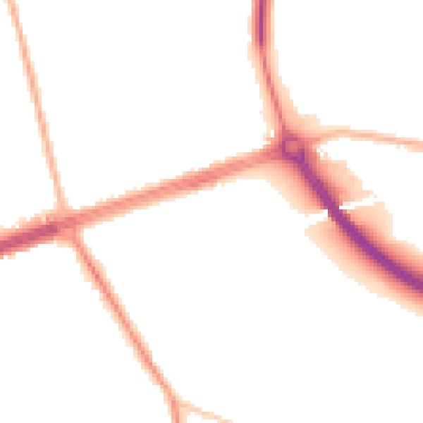 Night-time road noise heatmap for LS28 7RB