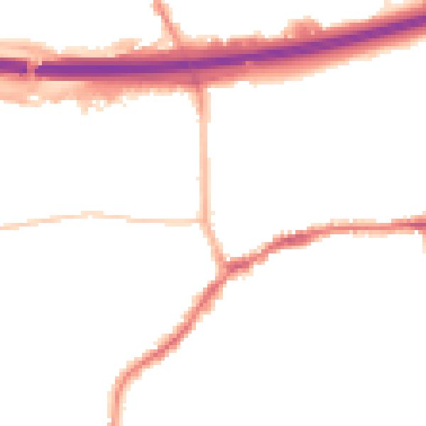 Night-time road noise heatmap for LS28 7WA