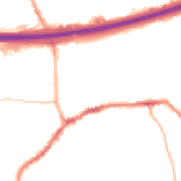 Night-time road noise heatmap for LS28 7WG
