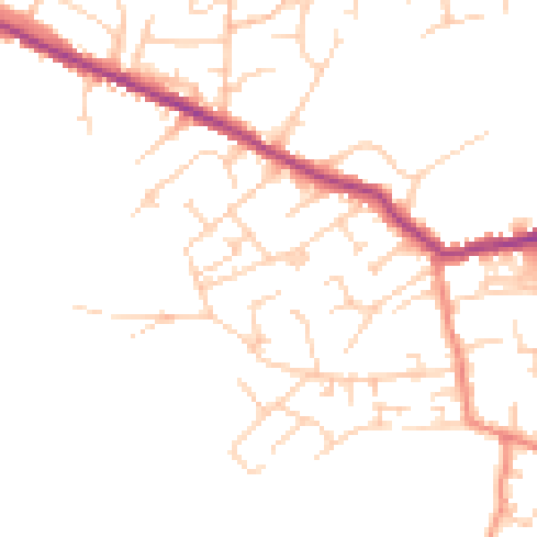 Daytime road noise heatmap for LS28 8BX