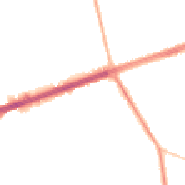 Night-time road noise heatmap for LS28 8EL