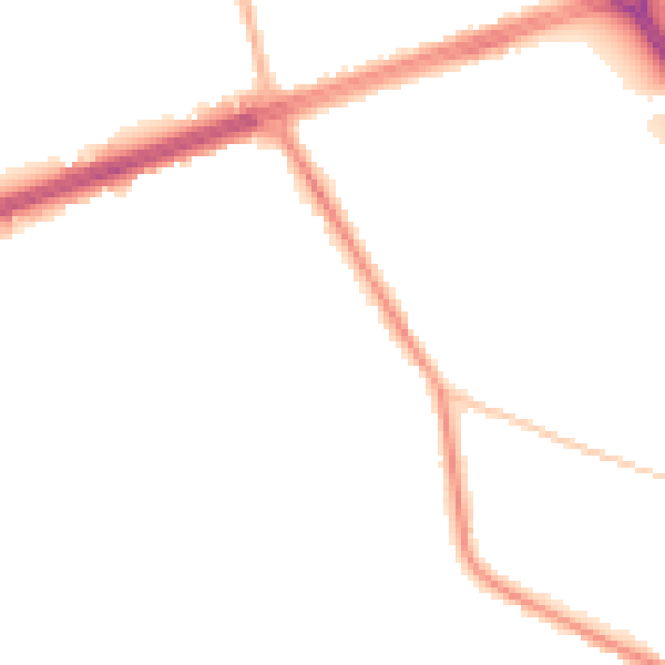 Night-time road noise heatmap for LS28 8JS