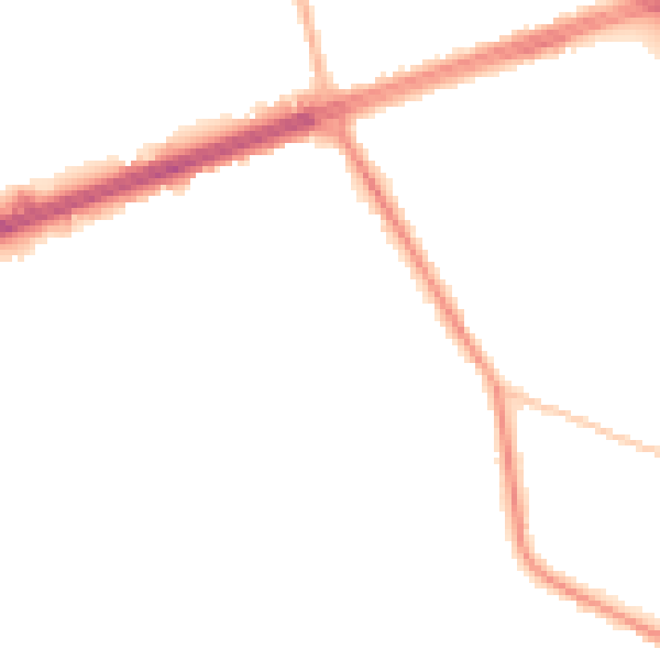 Night-time road noise heatmap for LS28 8JU