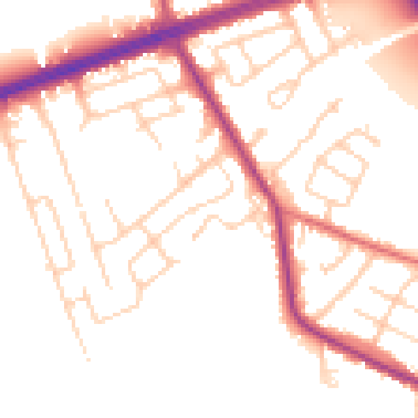 Daytime road noise heatmap for LS28 8LB