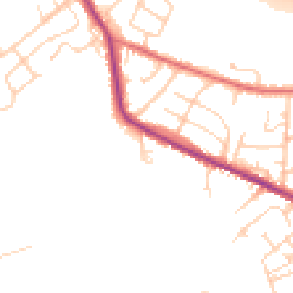 Daytime road noise heatmap for LS28 8LH