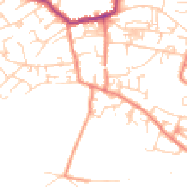 Daytime road noise heatmap for LS28 8LR