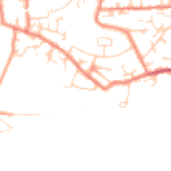 Daytime road noise heatmap for LS28 8NS