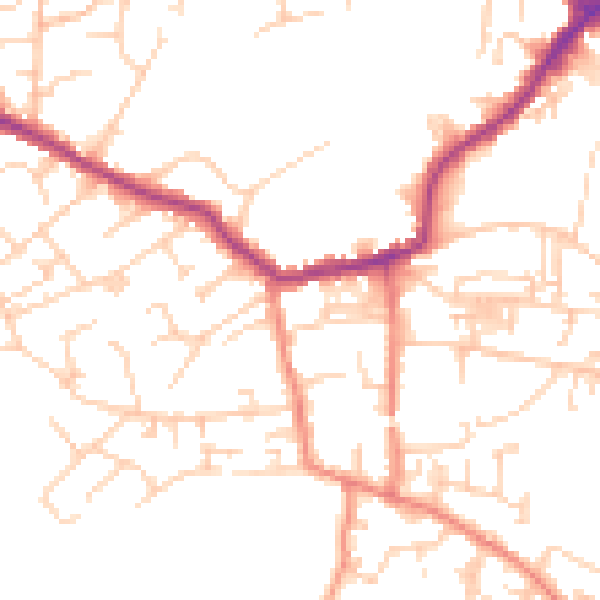 Daytime road noise heatmap for LS28 8PH