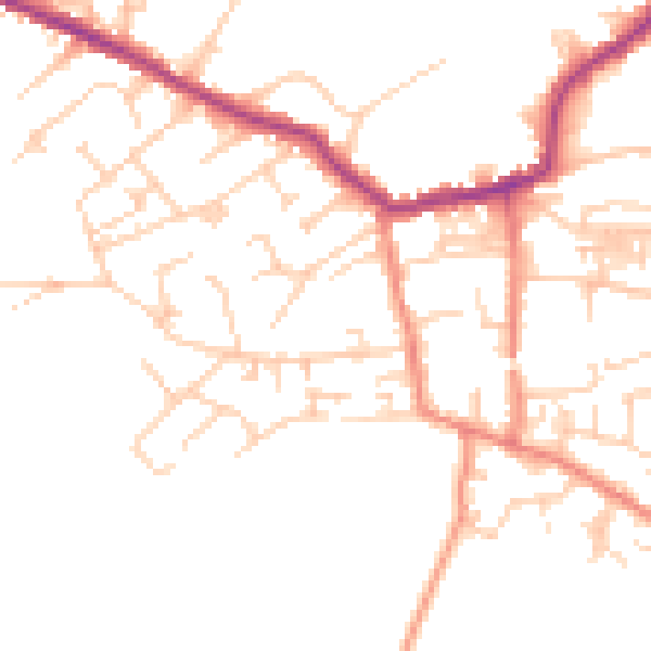 Daytime road noise heatmap for LS28 8PT