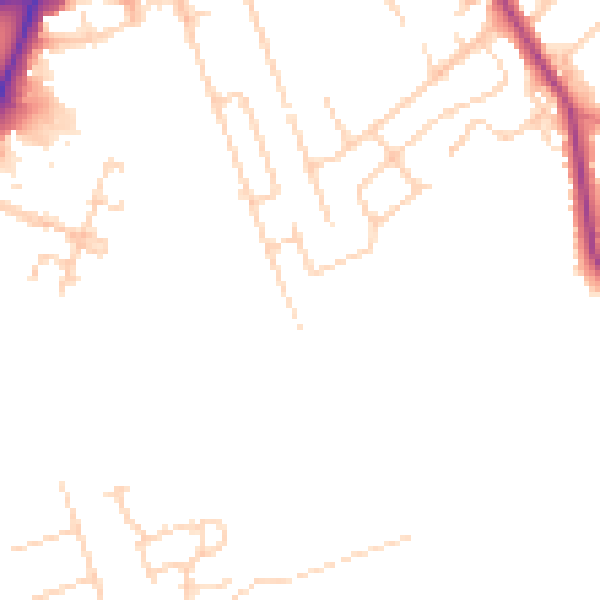 Daytime road noise heatmap for LS28 8QA