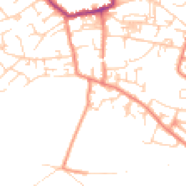 Daytime road noise heatmap for LS28 8RF