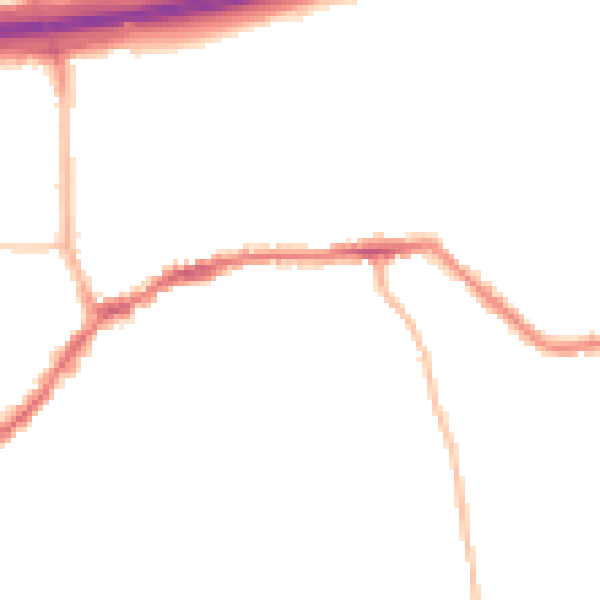 Night-time road noise heatmap for LS28 9AN
