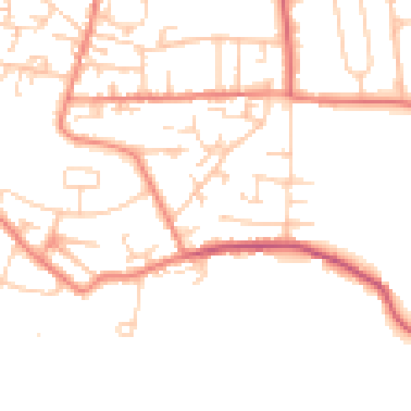 Daytime road noise heatmap for LS28 9BF
