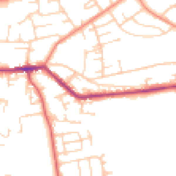 Daytime road noise heatmap for LS28 9BS