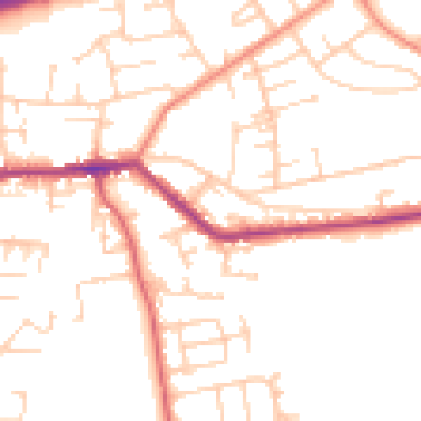 Daytime road noise heatmap for LS28 9BT