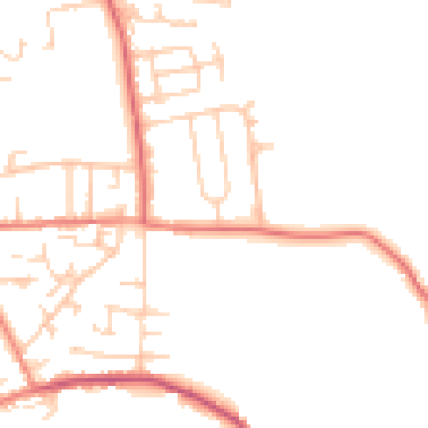 Daytime road noise heatmap for LS28 9DX