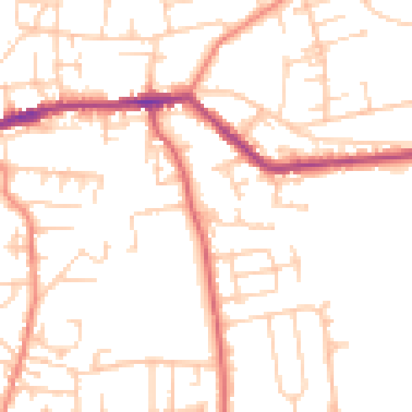 Daytime road noise heatmap for LS28 9GA