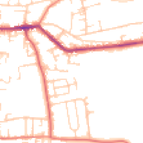 Daytime road noise heatmap for LS28 9GF