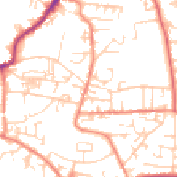 Daytime road noise heatmap for LS28 9JA