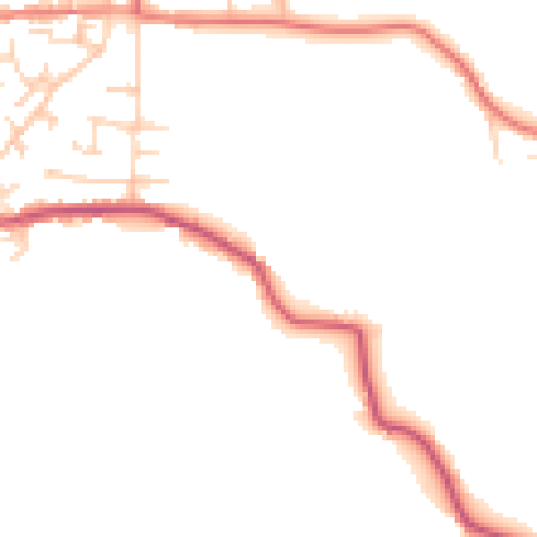 Daytime road noise heatmap for LS28 9ND