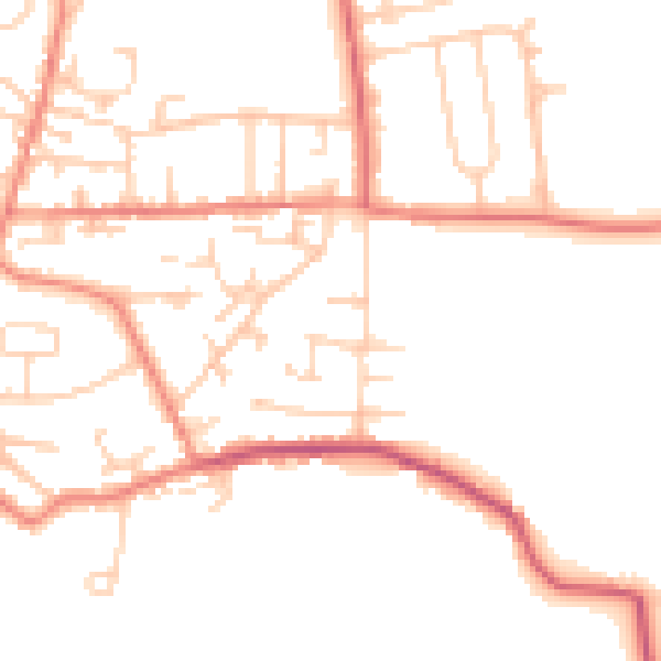 Daytime road noise heatmap for LS28 9NS
