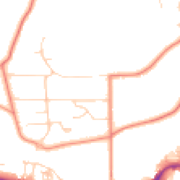 Daytime road noise heatmap for LS29 0AJ