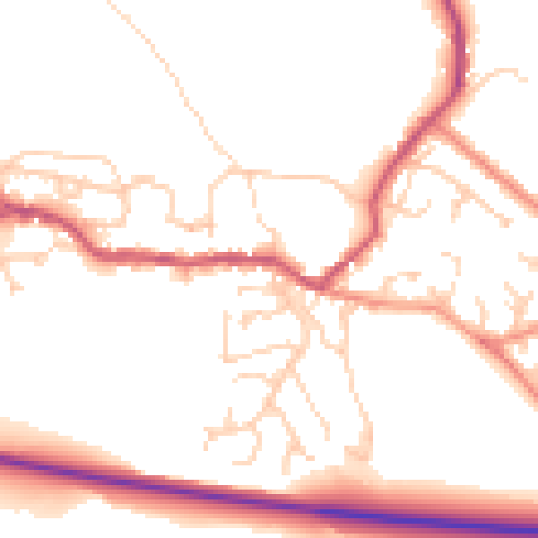 Daytime road noise heatmap for LS29 0PB