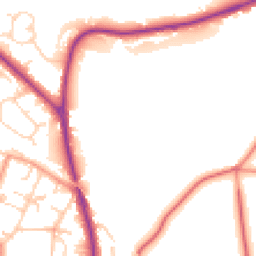 Daytime road noise heatmap for LS29 6DY