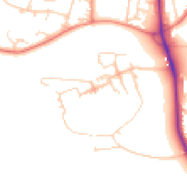 Daytime road noise heatmap for LS29 6FS