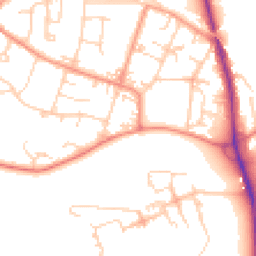 Daytime road noise heatmap for LS29 6JY